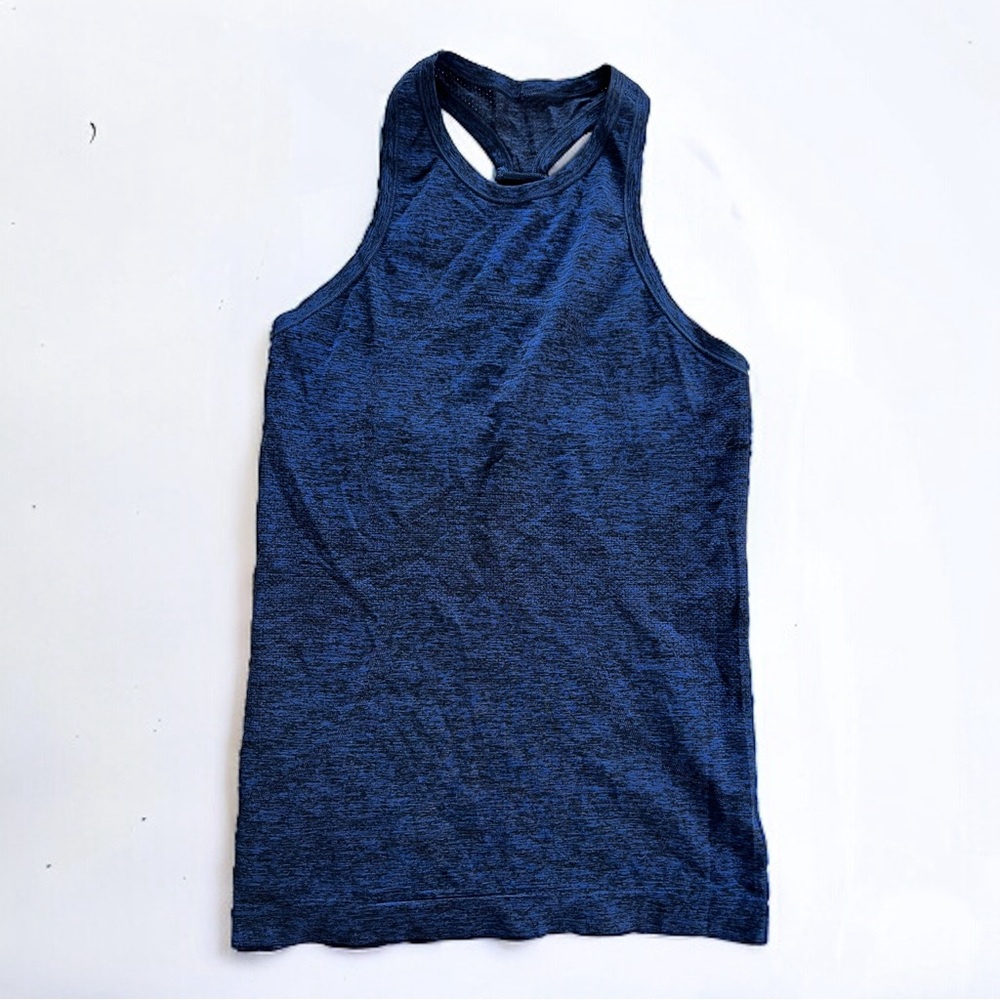 Lululemon Workout Fitness Crossfit Women Blue Black Yoga Tank Top Size 4